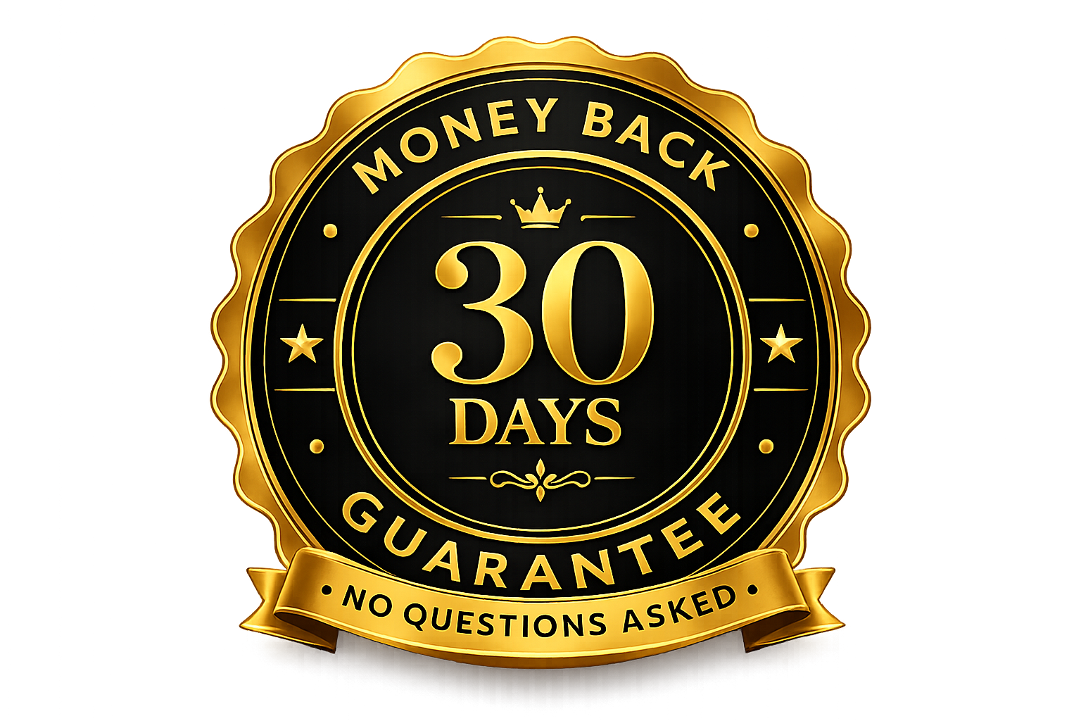 30 Day Money Back Guarantee - No Questions Asked